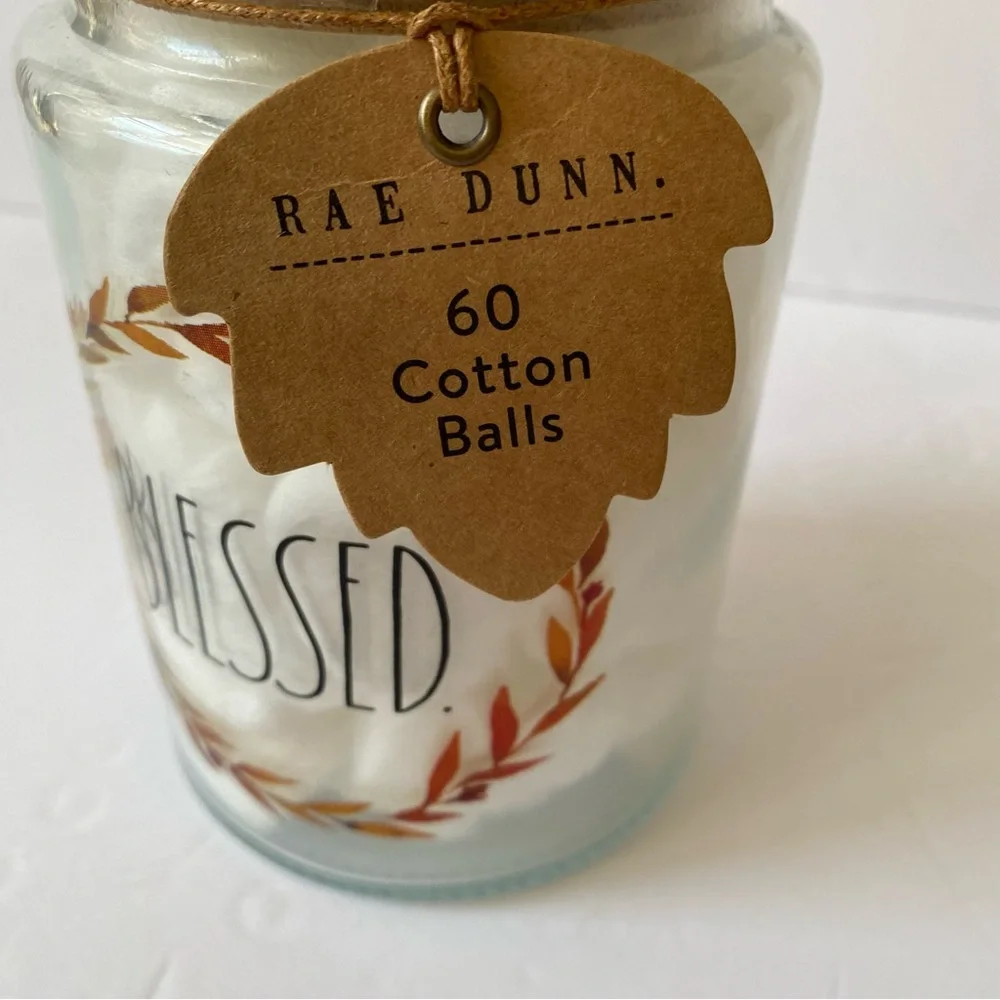 NWT Rae Dunn BLESSED Cotton Ball Jar